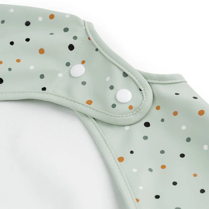 Babero grande con mangas y bolsillo Happy Dots verde 6-18 meses